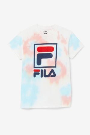 FILA Tie Dye Stacked Logo Tee Shirts Multicolor,Mens Clothing | CA.VNFGXD048